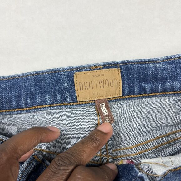 Driftwood Embroidered Denim Shorts Rolled Cuff Boho Festival Jean Shorts Size 26 - Picture 3 of 10